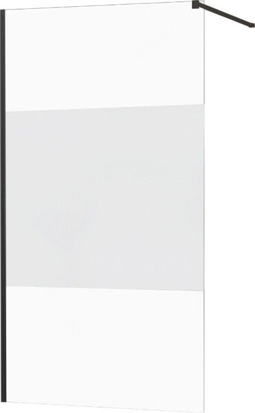 MEXEN - KIOTO Sprchová zástěna WALK-IN 110x200 cm 8 mm, černá, Transparent/matné sklo 800-110-101-70-35