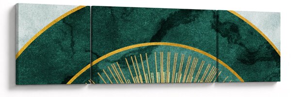 Obraz - Tvary se zlatou texturou (170x50 cm)