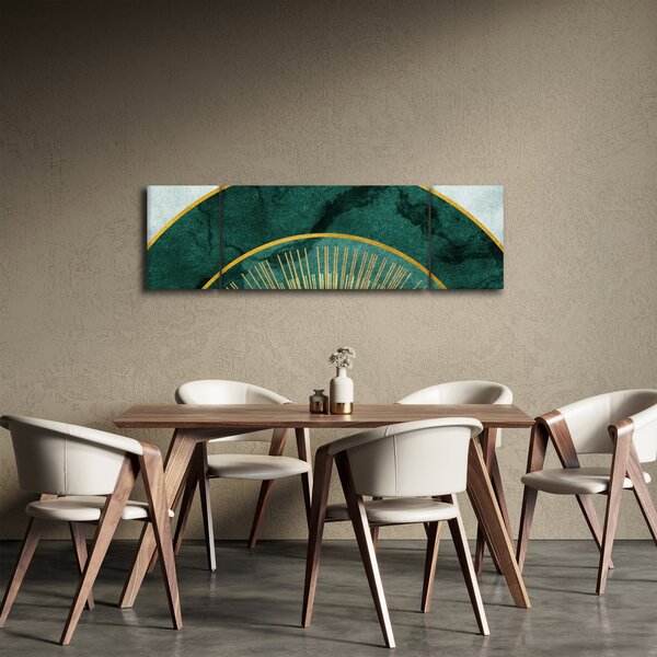 Obraz - Tvary se zlatou texturou (170x50 cm)