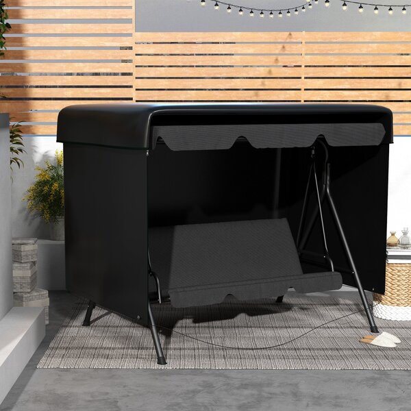 Ochranný obal na houpačku Outsunny, voděodolné plátno 2,15L x 1,55W x 1,5H m PE Černý | Aosom