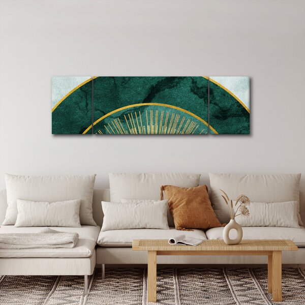Obraz - Tvary se zlatou texturou (170x50 cm)