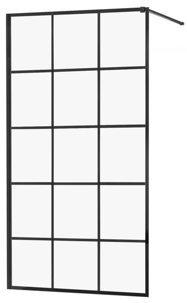 MEXEN - KIOTO Sprchová zástěna WALK-IN 100x200 cm 8 mm, černá, černý vzor 1 800-100-101-70-77