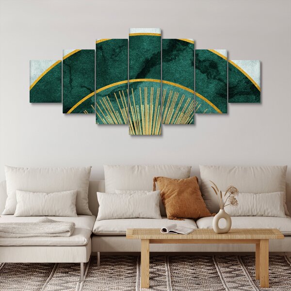 Obraz - Tvary se zlatou texturou (210x100 cm)