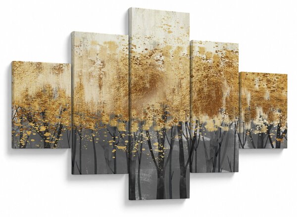 Obraz - Zlaté stromy (125x70 cm)