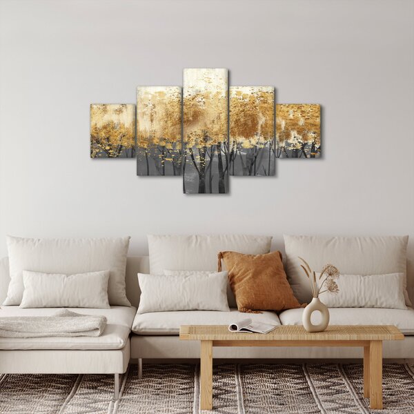 Obraz - Zlaté stromy (125x70 cm)