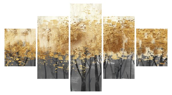 Obraz - Zlaté stromy (125x70 cm)