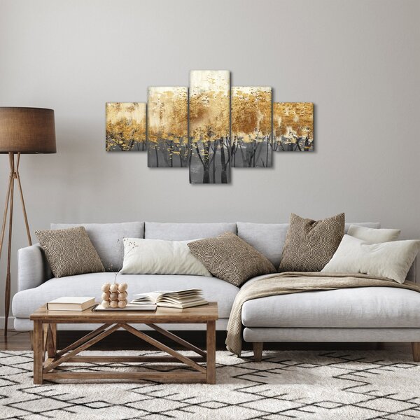 Obraz - Zlaté stromy (125x70 cm)