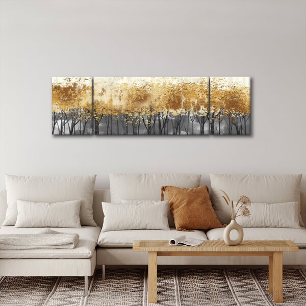 Obraz - Zlaté stromy (170x50 cm)