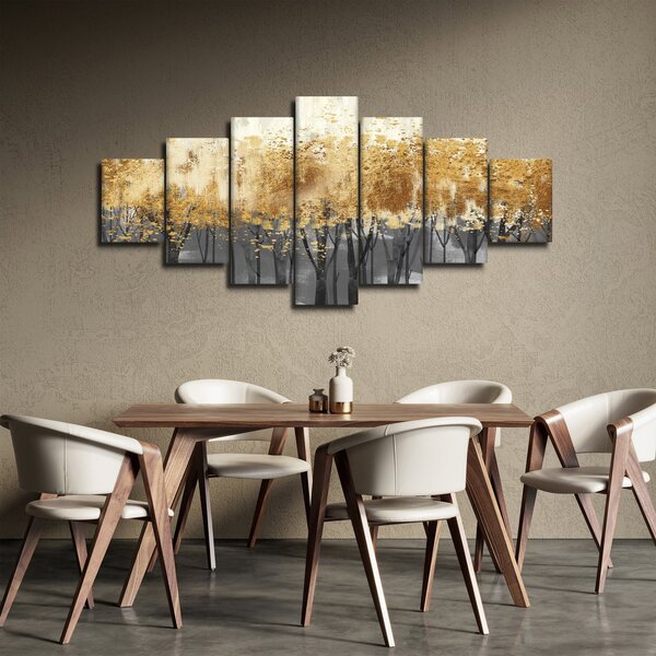 Obraz - Zlaté stromy (210x100 cm)