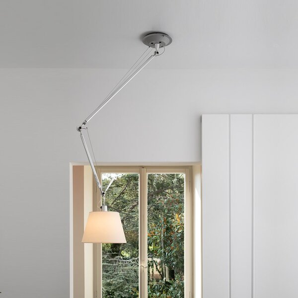 Artemide 37TOL Tolomeo decentrata, designové závěsné svítidlo, 1x12W LED E27, polohovatelná ramena, stínítka z pergamenu, průměr 36cm