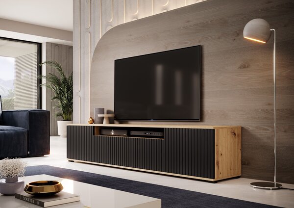 TV stolek Cloe 200 cm Barva: Artisan / Černá