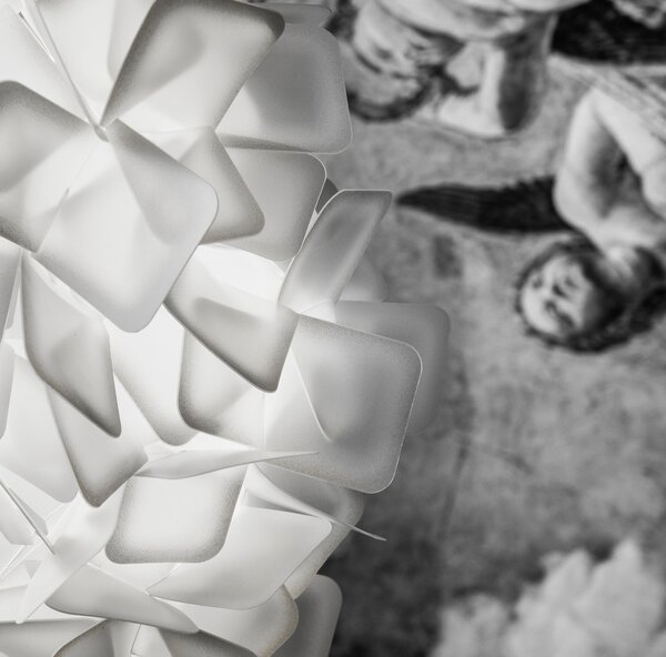 Slamp Clizia, stropní designové svítidlo z Opalflexu s bílým okrajem, 2x12W E27, prům. 53cm