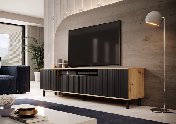 TV stolek Cloe 200 cm Barva: Artisan / Černá