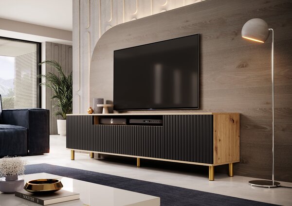 TV stolek Cloe 200 cm Barva: Artisan / Černá