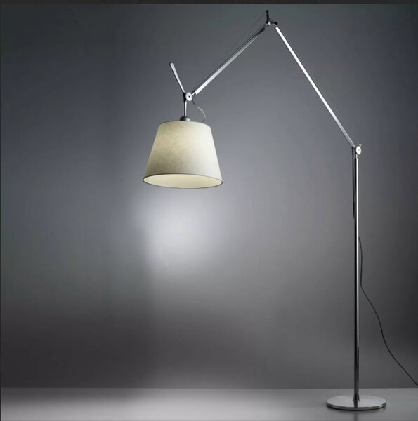 Artemide 1TOL Tolomeo Mega Terra 42, designová stojací lampa s vypínačem pro 1x21W LED E27, pergamenové stínítko, max 334cm