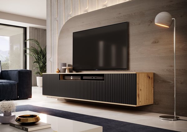 TV stolek Cloe 200 cm Barva: Artisan / Černá