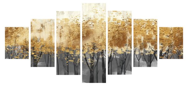 Obraz - Zlaté stromy (210x100 cm)