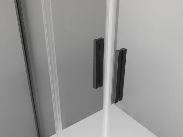 Mexen Exo sprchové dveře dvojité posuvné 170 cm, transparentní, černé - 8152-170-000-70-00