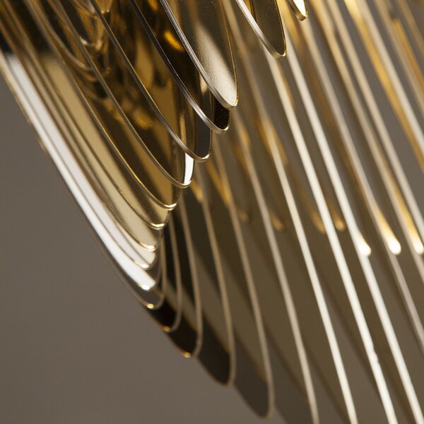 Slamp Aria S gold, závěsný světelný objekt od Zaha Hadid, 2x E27 + 7W LED, délka 75cm
