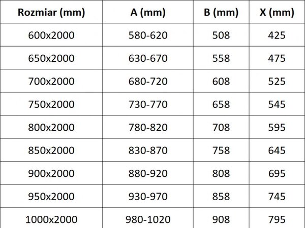 Mexen Exo sprchové dveře otočné 60 cm, transparentní, černé - 8181-060-000-70-00