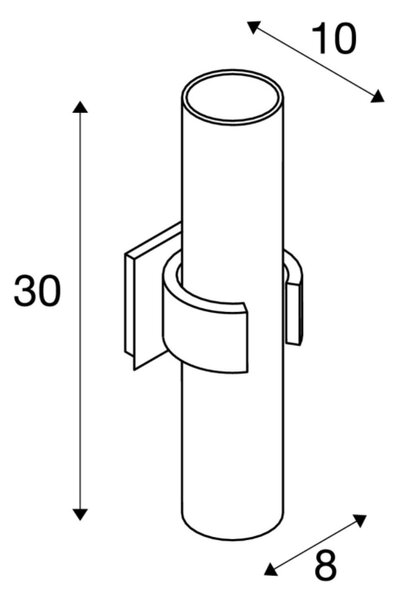 SLV 147529 Dena II, nástěnné svítidlo, 2x40W, hliník, 30cm