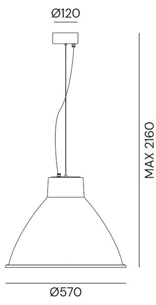 Il Fanale 269.14.FF Loft, industriální závěsné svítidlo ze železa, 1x15W E27, prům. 57cm