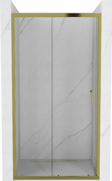 Mexen Apia, posuvné dveře do otvoru 105 x 190 cm, 5mm čiré sklo, zlatý profil, 845-105-000-50-00