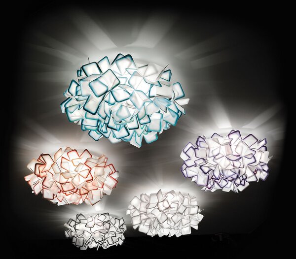 Slamp Clizia, stropní designové svítidlo z Opalflexu s bílým okrajem, 2x12W E27, prům. 53cm