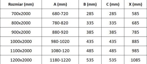 Mexen Exo sprchové dveře dvojité křídlové 70 cm, transparentní, černé - 814-070-000-70-00