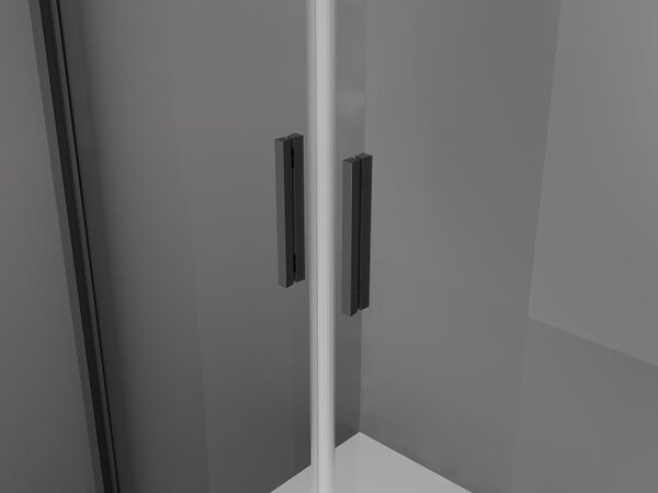Mexen Exo sprchové dveře dvojité křídlové 70 cm, transparentní, černé - 814-070-000-70-00