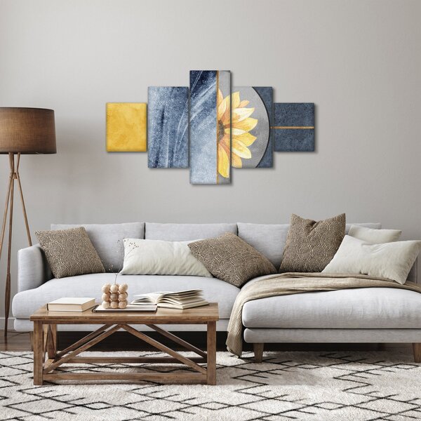 Obraz - Tvary a květ (125x70 cm)