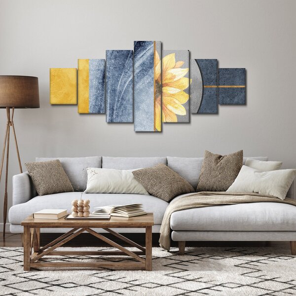 Obraz - Tvary a květ (210x100 cm)