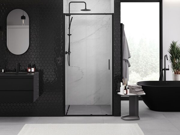 Mexen Exo posuvné sprchové dveře 105 cm, transparentní, černé - 8151-105-000-70-00
