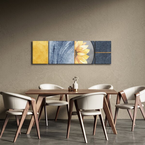 Obraz - Tvary a květ (170x50 cm)
