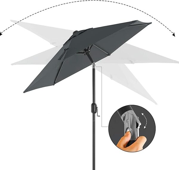 SONGMICS Plážový slunečník 200 cm šedá