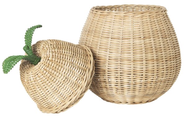 Proutěný koš s víkem Pear