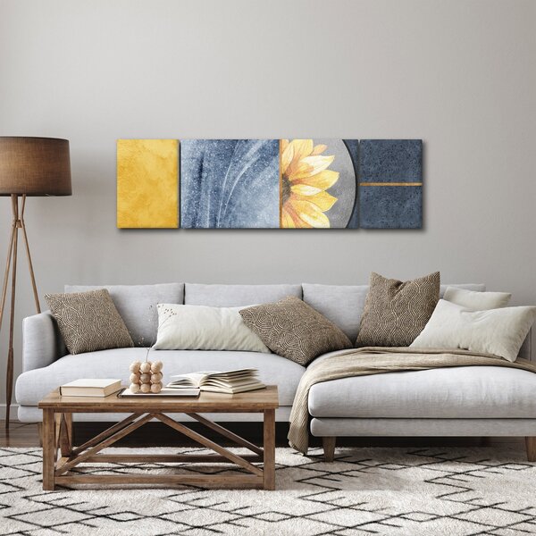 Obraz - Tvary a květ (170x50 cm)