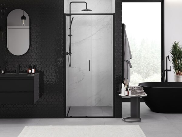Mexen Exo posuvné sprchové dveře 105 cm, transparentní, černé - 8151-105-000-70-00