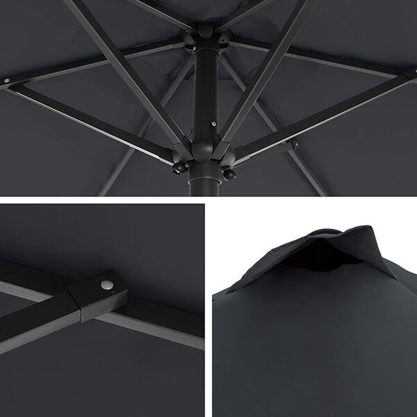 SONGMICS Plážový slunečník 200 cm šedá