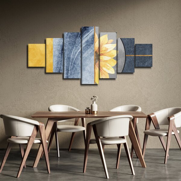 Obraz - Tvary a květ (210x100 cm)