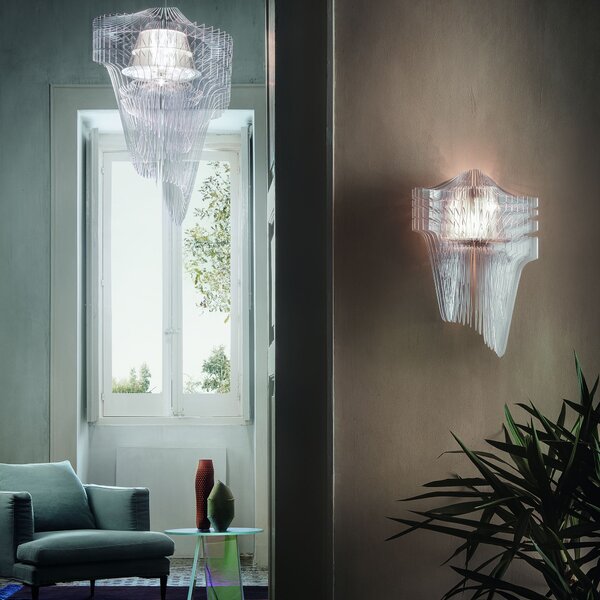 SLAMP ARIWS00TRS00000000EU Aria wall transparent, nástěnný světelný objekt od Zaha Hadid, 2xE14 + 6W LED, výška 60cm