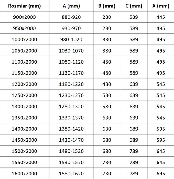 Mexen Exo sprchové dveře pivotové 90 cm, průhledné, černé - 819-090-000-70-00
