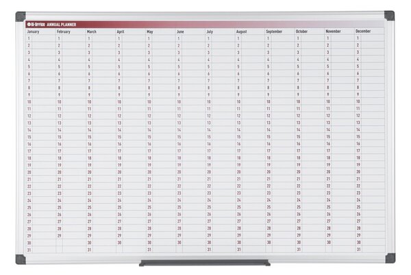 Roční plánovací tabule, magnetická, dny, 900 x 600 mm