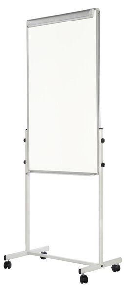 Mobilní kombinovaná tabule, bílá magnetická/šedá textilní, 700x1200 mm