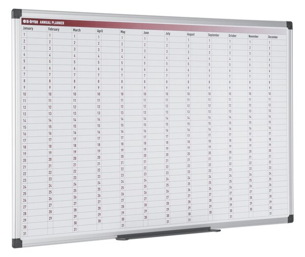 Roční plánovací tabule, magnetická, dny, 900 x 600 mm