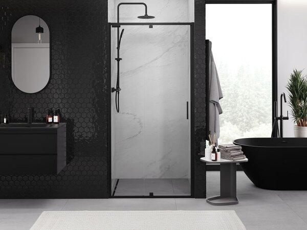 Mexen Exo sprchové dveře pivotové 90 cm, průhledné, černé - 819-090-000-70-00