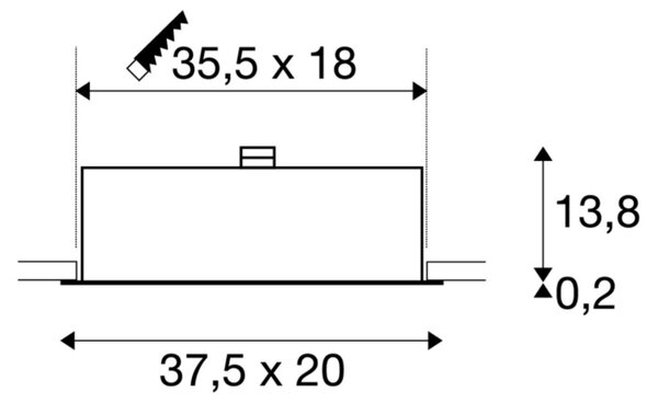 SLV 154632 Aixlight Mod flat II QRB111, zápustná bodovka max. 2x50W, 12V, chrom, 39x21cm