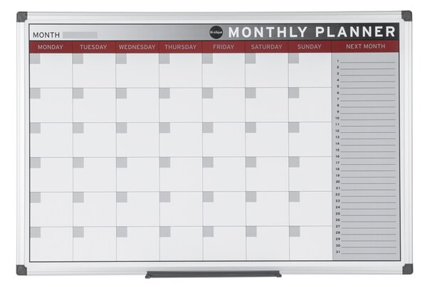 Bi-Office Měsíční plánovací tabule, magnetická, 600 x 450 mm
