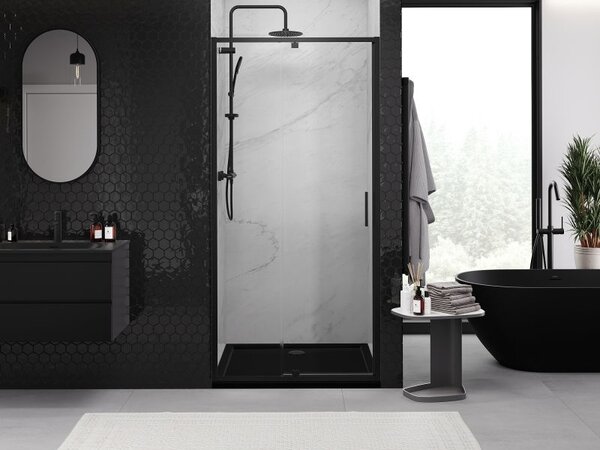 Mexen Exo sprchové dveře pivotové 90 cm, průhledné, černé - 819-090-000-70-00