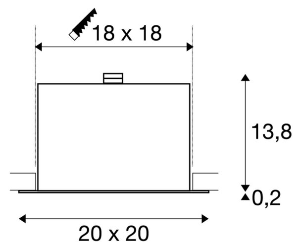 SLV 154622 Aixlight Mod flat I QRB111, zápustná bodovka max. 1x50W, 12V, chrom, 20x20cm